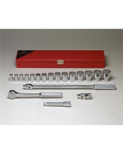 WRI422 image(0) - 1/2"Dr 12Pt Std Skt Bx Set 19P