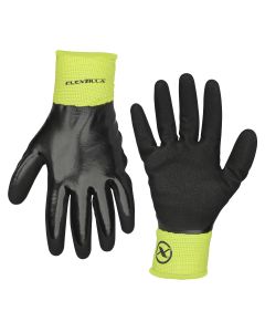 LEGGC181XL image(0) - Flexzilla® Full Nitrile Dip Winter Gloves, Black/ZillaGreen™, XL
