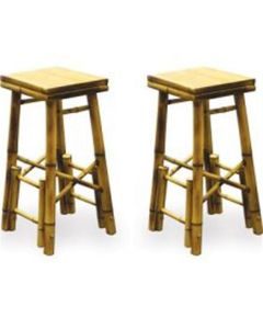 BFOBABBS2 image(0) - Bamboo Tiki Bar Stool Set