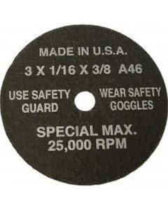CUT-OFF WHEELS 3 X 1/16 X 3/8 HOLE-100 PER BOX