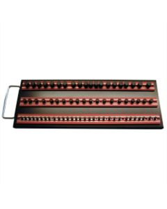 VIMMRTRAY14R image(0) - VIM TOOLS VIM Tools Magrail TL Socket Tray, with 3- 14 in. Red Magrails