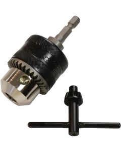 MAK191881-4 image(0) - 3/8" Keyed Chuck w/Key 1/4" Hex Shank for Driver Drill
