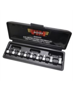 VIMSHM400 image(0) - 9 Piece 1/4" Drive Metric 2mm - 10mm Stubby Hex Bit Set