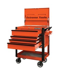 EXTEX3304TCORBK image(0) - 33" 4DRWR DELUXECART W/BUMPERS ORANGE W/BLACK