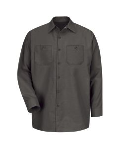 VFISP14CH-RG-L image(0) - Men's Long Sleeve Indust. Work Shirt Charcoal, Large
