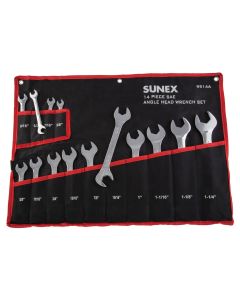 SUN9914A image(0) - 14 Pc. Full Polish SAE Angle Head Wrench Set