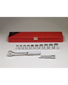 WRI418 image(0) - 1/2"Dr 12Pt Std Skt Bx Set 12P